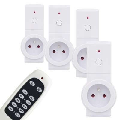 French Type 4+1 Smart Wireless Remote Control Timer Switch Socket 230V