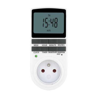 Plug in standard digital programmable kitchen timer switch France Type G plug socket