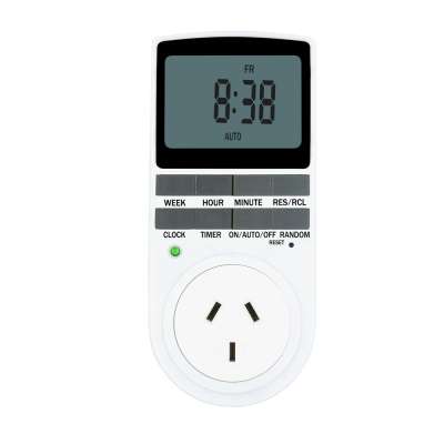 Australia Homeuse Household IP20 Indoor Big LCD Display Plugin Digital Program Countdown Timer Switch Plug Socket