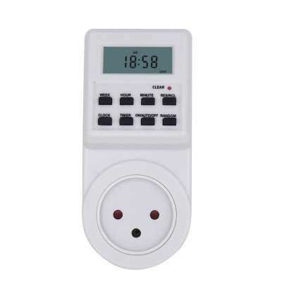 Type H Israel Small LCD Screen Digital Program Kitchen Electric Countdown Timer Switch Plug Socket