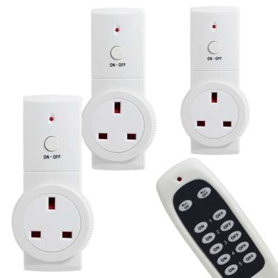 UK Type G 30M IP20 Home Indoor Use Wireless Remote Control 3 Socket Set