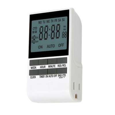 Hot selling  digital programmable  2 way kitchen timer socket   US switch plug