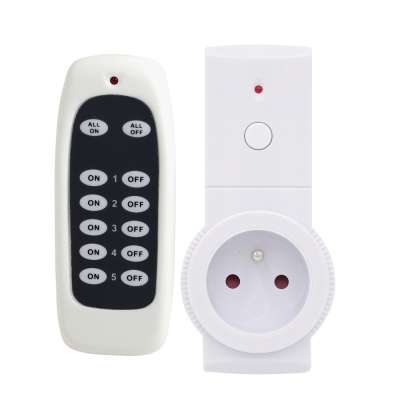 5+1 RF wireless radio Remote Control switch France Type G Plug Socket