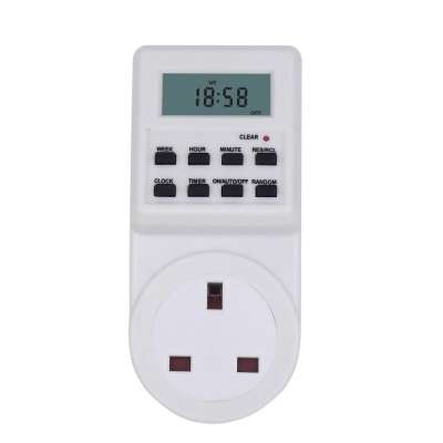 Plug in digital programmable kitchen timer switch UK Type I smart plug socket household 220V