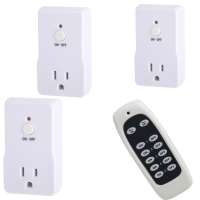 US Remote Control Switch 3 Sockets Set